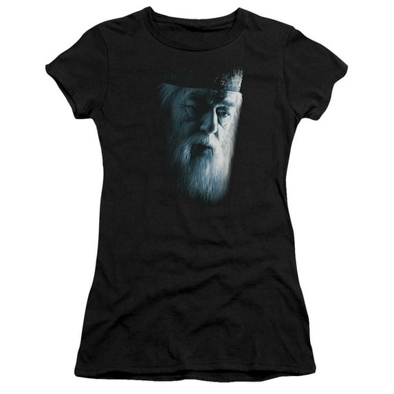 Trevco Harry Potter & Dumbledore Face Short Sleeve Junior Sheer T-Shirt, Black - Extra Large