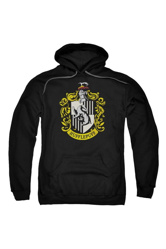 Men's Harry Potter Hufflepuff Crest Hooded Sweatshirt Large Black
