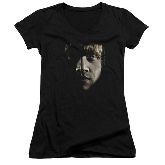 Harry Potter - Ron Poster Head - Juniors Cap Sleeve V-Neck Shirt - X-Large
