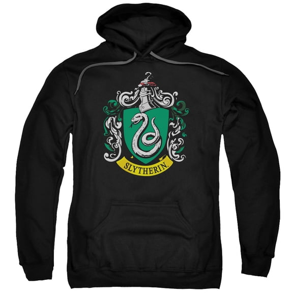 Men's Harry Potter Slytherin Crest Hooded Sweatshirt X-Large Black