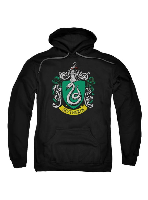 Men's Harry Potter Slytherin Crest Hooded Sweatshirt X-Large Black