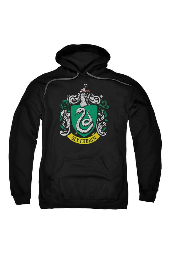 Men's Harry Potter Slytherin Crest Hooded Sweatshirt X-Large Black