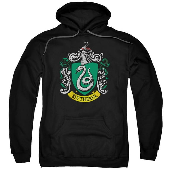 Men's Harry Potter Slytherin Crest Hooded Sweatshirt Medium Black