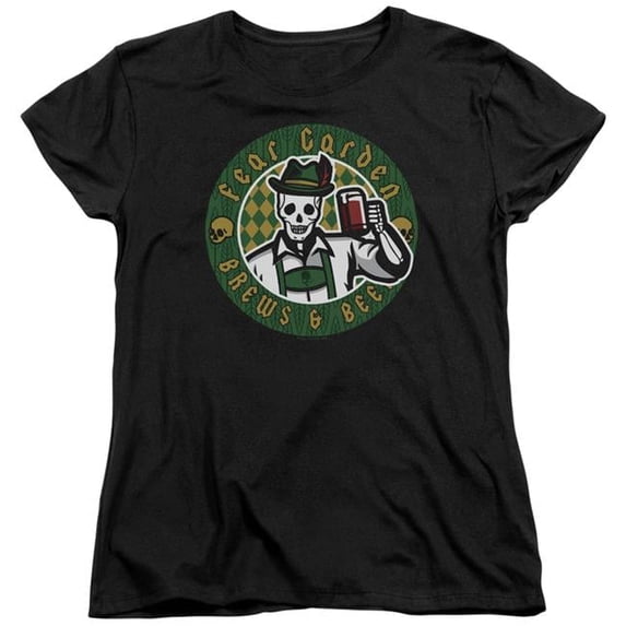 Trevco Hell Fest & Fear Garden Short Sleeve Cotton Womens T-Shirt, Black - Small