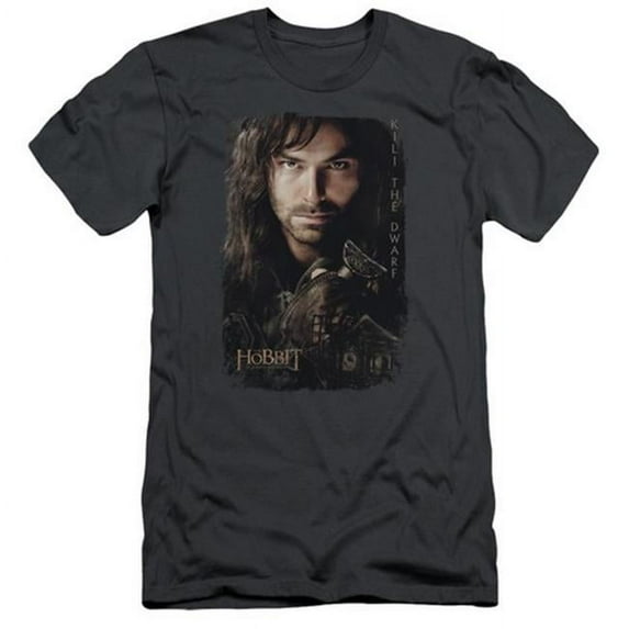 Trevco Hobbit-Kili Poster Short Sleeve Adult 30-1 Tee- Charcoal - Large