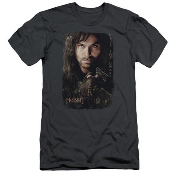 Trevco Hobbit-Kili Poster Short Sleeve Adult 30-1 Tee- Charcoal - Small