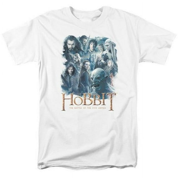 Trevco Hobbit-Main Characters Short Sleeve Adult 18-1 Tee- White - 4X