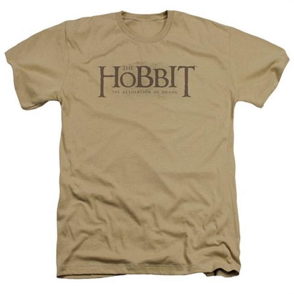 Trevco Hobbit-Textured Logo Adult Heather Tee, Sand - XL
