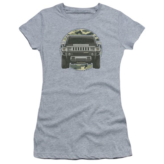 Trevco Hummer Lead or Follow Short Sleeve Sheer T-Shirt for Junior, Athletic Heather - Extra Large