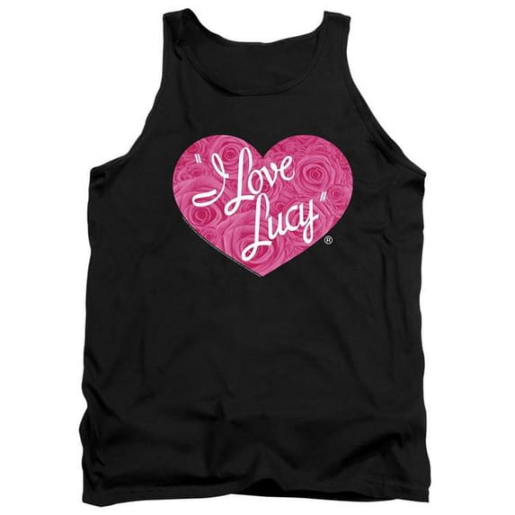 Trevco I Love Lucy & Floral Logo - Adult Tank Top, Black - Medium