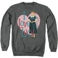 thumbnail image 1 of Trevco   I Love Lucy & Heart You - Adult Crew Sweatshirt, Charcoal - 3X, 1 of 1