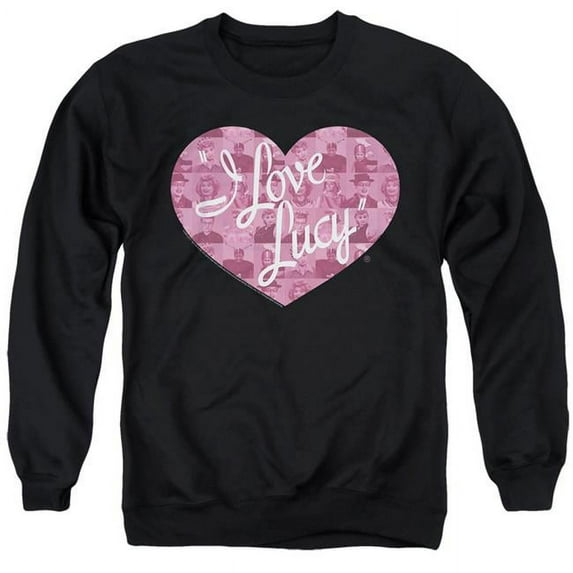 Trevco I Love Lucy & Many Moods Logo - Adult Crew Sweatshirt, Black - Medium