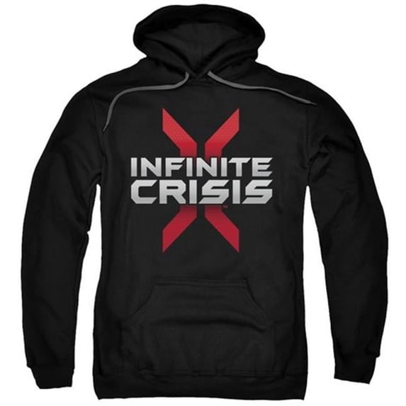 Trevco Infinite Crisis-Logo Adult Pull-Over Hoodie- Black - 2X