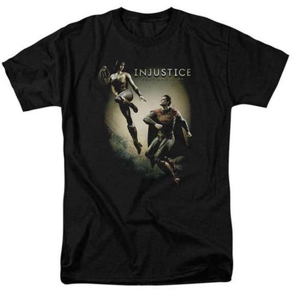 Trevco Injustice Gods Among Us-Battle Of The Gods Short Sleeve Adult 18-1 Tee- Black - 3X