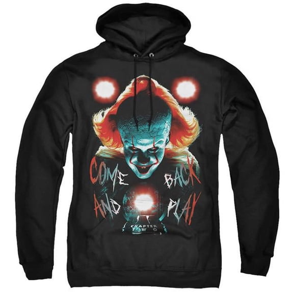 Trevco It & Dead Lights Adult Pull Over Hoodie, Black - 2X