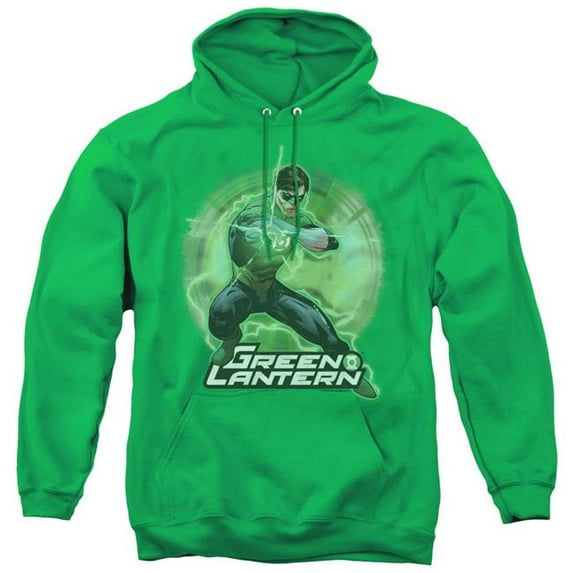 Trevco JLA619-AFTH-3 JLA & Spin-Adult Pull-Over Hoodie, Kelly Green - Large