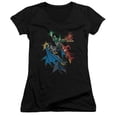 thumbnail image 1 of Trevco Jla-Action Stars Junior V-Neck Tee- Black - Small, 1 of 1