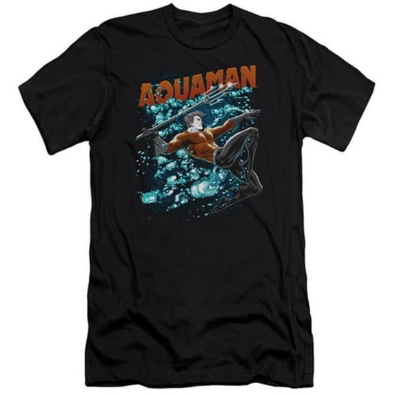 Trevco Jla-Aqua Bubbles Short Sleeve Adult 30-1 Tee - Black - Small
