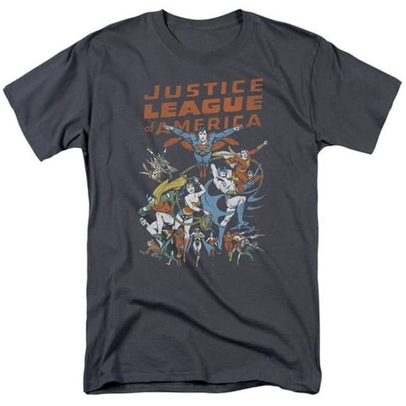 Trevco Jla-Big Group Short Sleeve Adult 18-1 Tee- Charcoal - Small