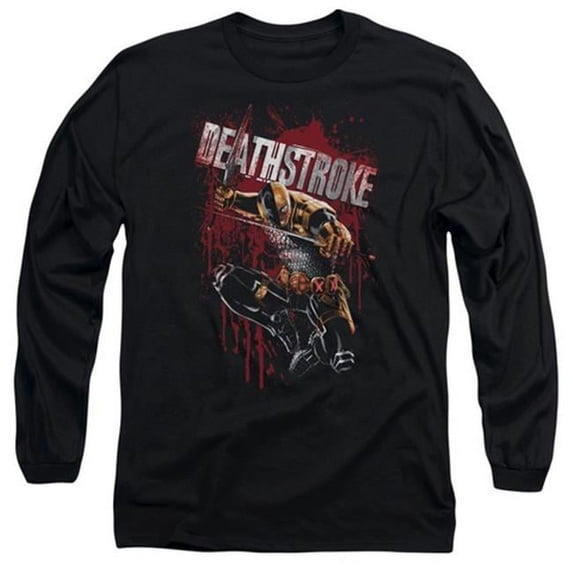 Trevco Jla-Blood Splattered Long Sleeve Adult 18-1 Tee- Black - Small