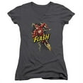 thumbnail image 1 of Trevco Jla-Bolt Run Junior V-Neck Tee- Charcoal - Small, 1 of 1