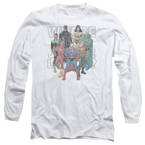 Trevco Jla-Classified No. 1 Cover Long Sleeve Adult 18-1 Tee- White - XL