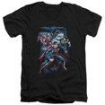thumbnail image 1 of Trevco Jla-Cosmic Crew Short Sleeve Adult V-Neck 30-1 Tee- Black - XL, 1 of 1