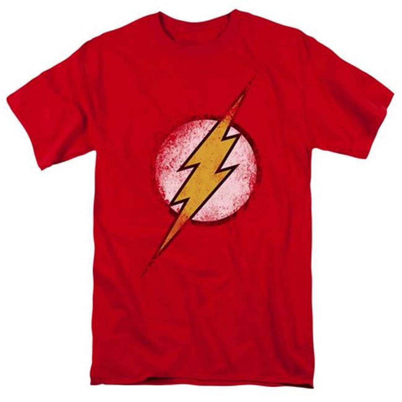 Trevco Jla-Destroyed Flash Logo Short Sleeve Adult 18-1 Tee - Red - XL ...