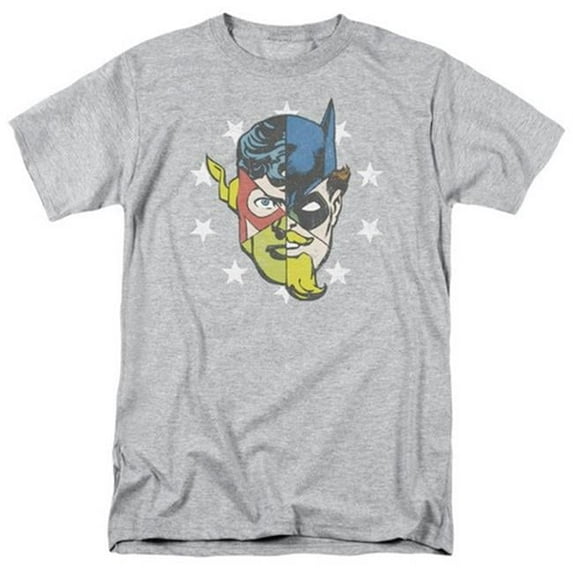 Trevco Jla-Face Off Short Sleeve Adult 18-1 Tee - Athletic Heather - 2X