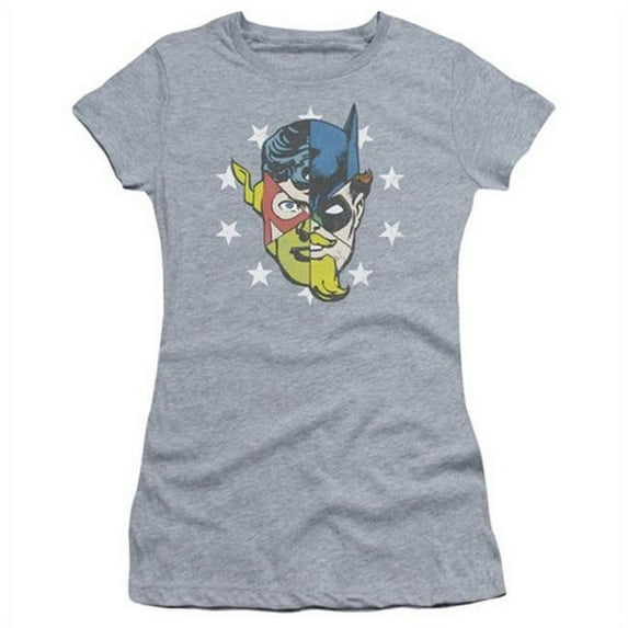 Trevco Jla-Face Off Short Sleeve Junior Sheer Tee- Athletic Heather - Medium