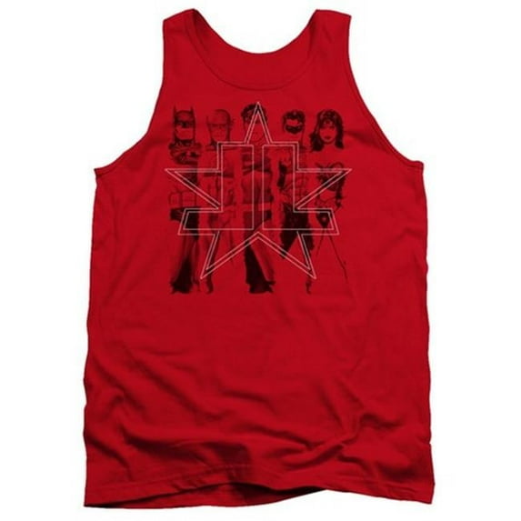 Trevco Jla-Five Stars Adult Tank Top- Red - Large