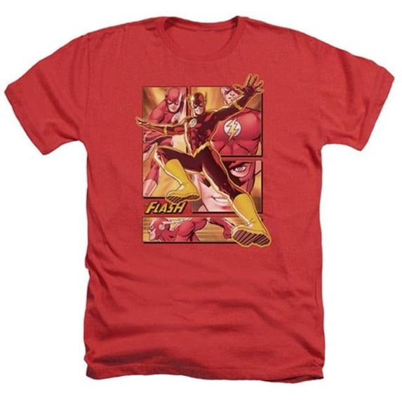 Trevco Jla-Flash Adult Heather Tee- Red - Large