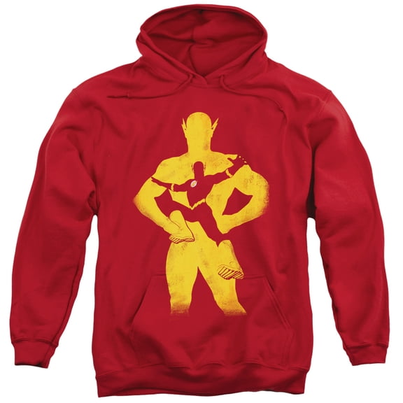 Trevco Jla-Flash Knockout Adult Pull-Over Hoodie- Red - Medium