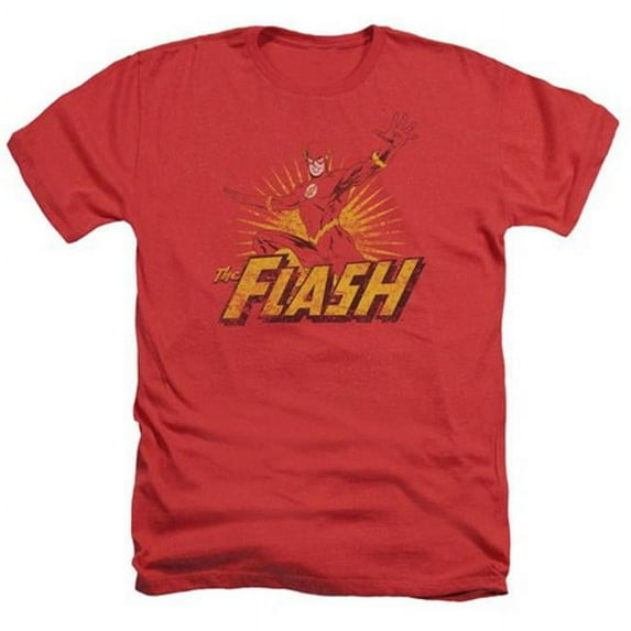 Trevco Jla-Flash Rough Distress Adult Heather Tee- Red - Medium