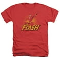 thumbnail image 1 of Trevco Jla-Flash Rough Distress Adult Heather Tee - Red - XL, 1 of 1