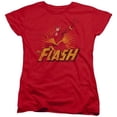 thumbnail image 1 of Trevco Jla-Flash Rough Distress Short Sleeve Womens Tee- Red - 2X, 1 of 1