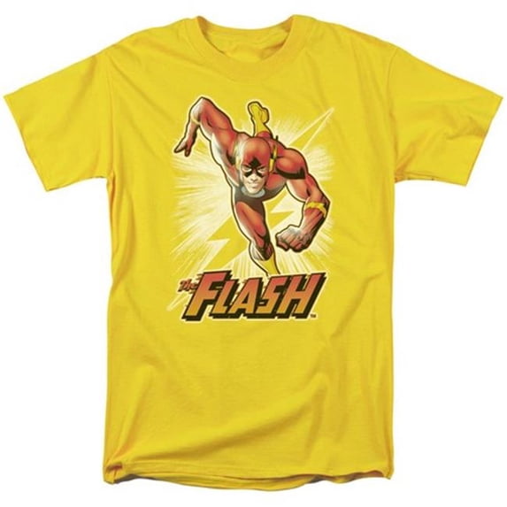 Trevco Jla-Flash Yellow Short Sleeve Adult 18-1 Tee- Yellow - XL