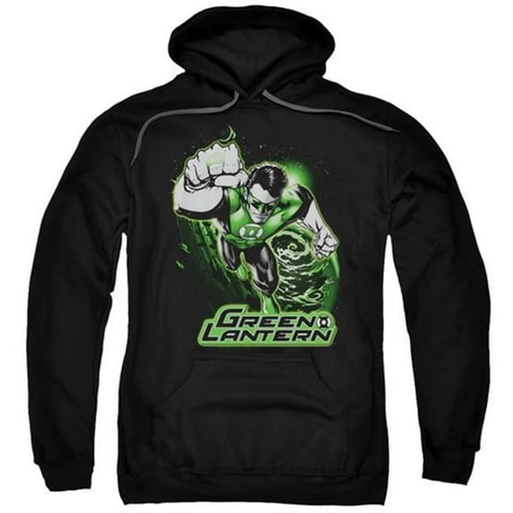 Trevco Jla-Green Lantern Green & Gray Adult Pull-Over Hoodie- Black - 3X