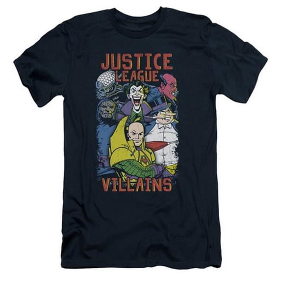 Trevco Jla-Justice For America Short Sleeve Adult 30-1 Tee- Navy - 2X