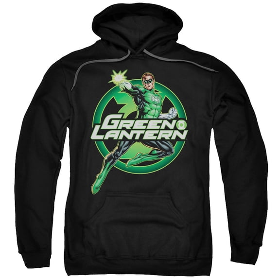 Trevco Jla-Lantern Glow Adult Pull-Over Hoodie- Black - XL