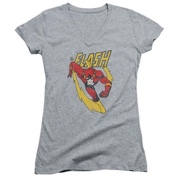 Trevco Jla-Lightning Trail Junior V-Neck Tee- Athletic Heather - 2X