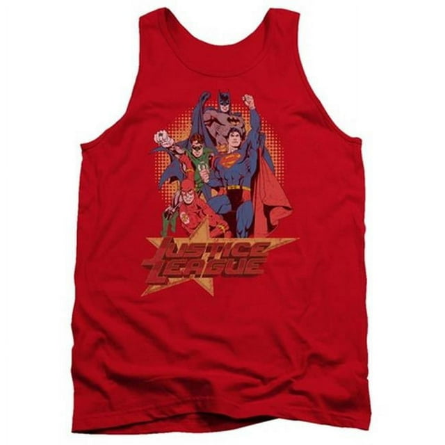 Trevco Jla-Raise Your Fist Adult Tank Top- Red - 2X