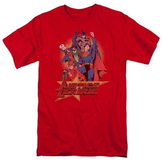 Trevco Jla-Raise Your Fist Short Sleeve Adult 18-1 Tee- Red - 4X