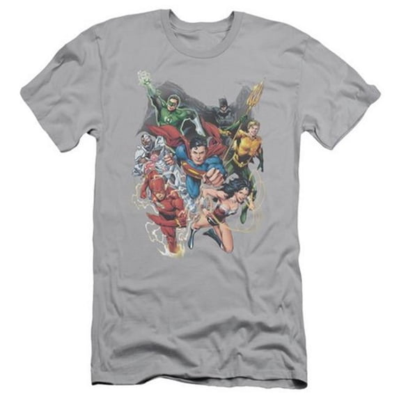 Trevco Jla-Refuse To Give Up Short Sleeve Adult 30-1 Tee- Silver - XL