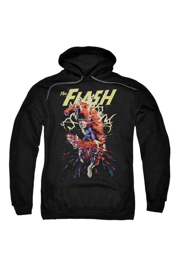 Jla-Ripping Apart Adult Pull-Over Hoodie- Black - Small