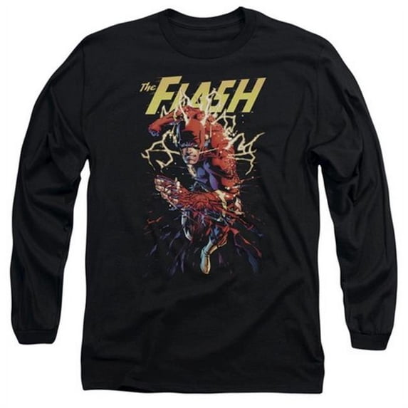 Trevco Jla-Ripping Apart Long Sleeve Adult 18-1 Tee - Black - Large