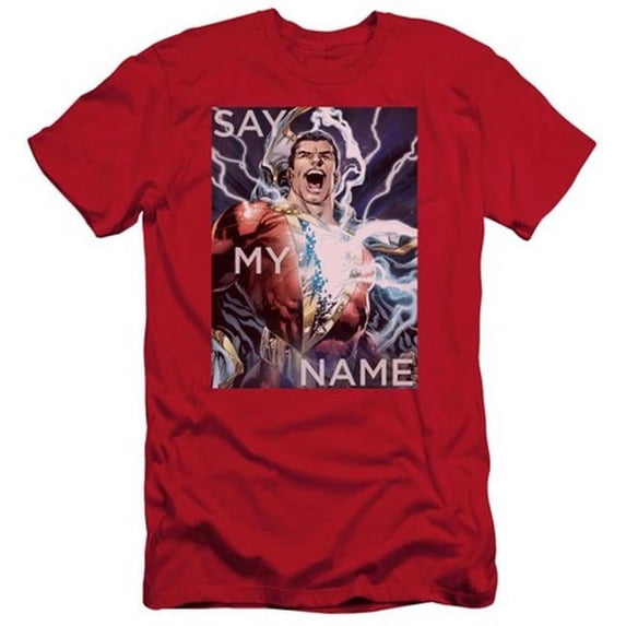 Trevco Jla-Say My Name Short Sleeve Adult 30-1 Tee- Red - Medium