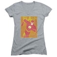 thumbnail image 1 of Trevco Jla-Simple Flash Poster Junior V-Neck Tee, Athletic Heather - Medium, 1 of 1