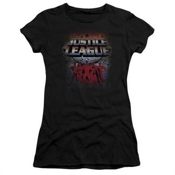 Trevco Jla-Star League Short Sleeve Junior Sheer Tee- Black - XL