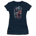 thumbnail image 1 of Trevco Jla-Storm Chasers Short Sleeve Junior Sheer Tee- Navy - Medium, 1 of 1